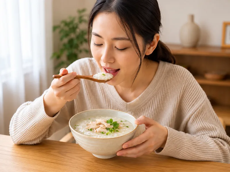 Cháo, súp và các món mềm là lựa chọn phù hợp cho người bị ho đau họng